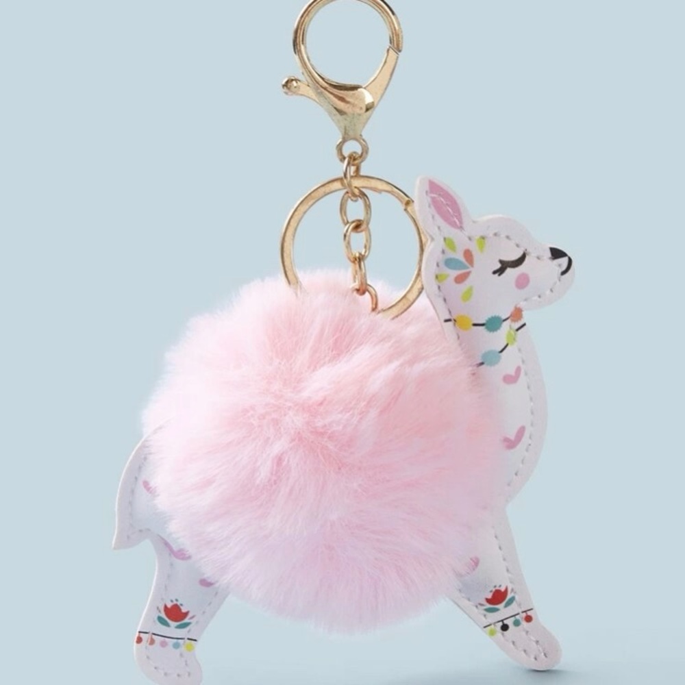 Pom Pom Llama keychain